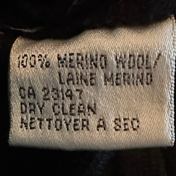 Talbots Collection Merino Wool Jacket Unisex Black Elegant Pockets Italy Made - Picture 3 of 4